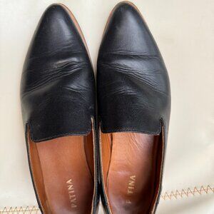 Patina Black Leather Loafers